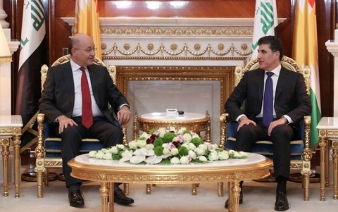 نيجيرفان البارزاني وبرهم صالح يؤكدان توطيد العلاقات بين أربيل وبغداد ومواصلة الحوار لحل المشاكل